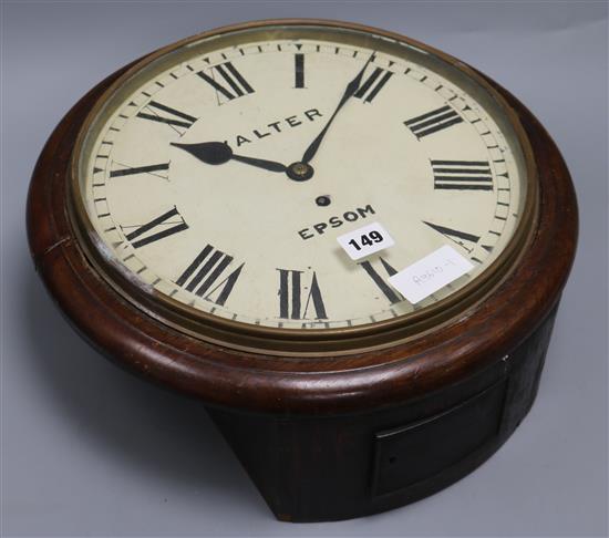 A Victorian oak fusee dial timepiece